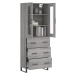 vidaXL Skříň highboard šedá sonoma 69,5 x 34 x 180 cm kompozitní dřevo