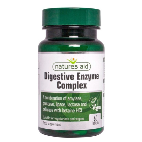 Natures Aid Trávicí enzymy Complex s betainem HCl 100 mg 60 tablet