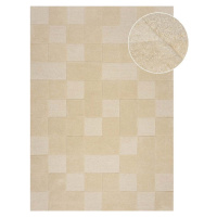 Béžový vlněný koberec 290x200 cm Checkerboard - Flair Rugs