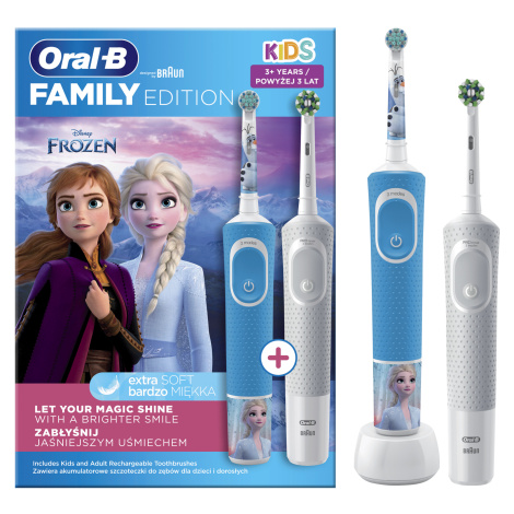 Oral-B Rodina - Vitality Pro Protect X kartáčky D103 bílé + D100 Frozen
