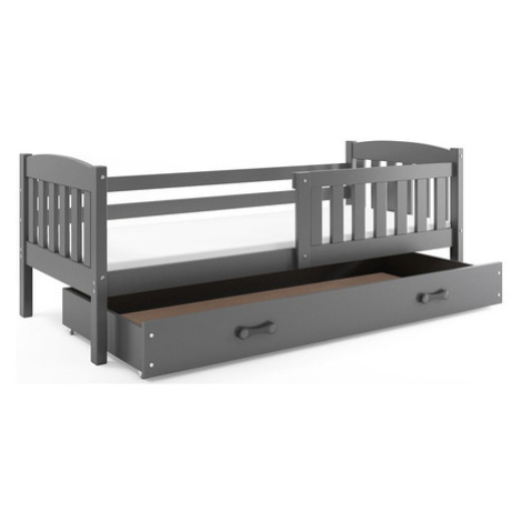 Dětská postel KUBUS s úložným prostorem 80x160 cm - grafit BMS