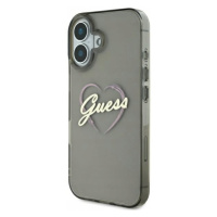 Pouzdro Guess pro iPhone 16 6,1 černé pevné pouzdro IML Heart