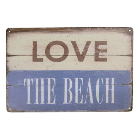 Kovová cedule s nápisem Love the Beach – 30x1x20 cm Clayre & Eef