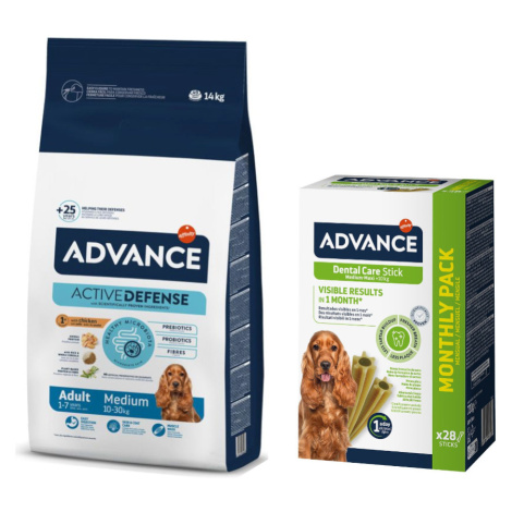 Advance + Dental Care Stick Medium/Maxi - 720 g zdarma - Medium Adult 14 kg + Dental Care Stick  Affinity Advance Veterinary Diets