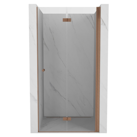 MEXEN MIST dveřní část zalamovací 70x200 cm 6mm měď kartáčovaná, čirá, pravé 8A6-070-000-65-00-P