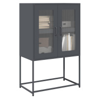 vidaXL Skříň highboard antracitová 68x39x107 cm ocel