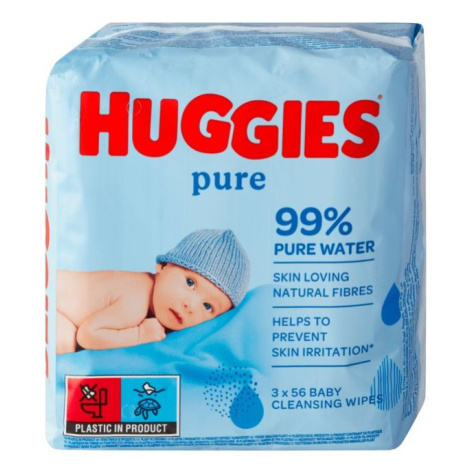 Huggies Pure Triplo vlhčené ubrousky 3x56 ks