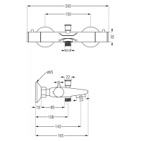 MEXEN/S Sven sprchový sloup včetně vanové termostatické baterie Nox, chrom 77350262-00