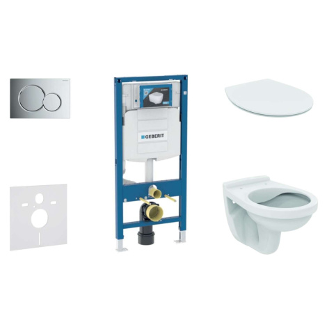Geberit Duofix - Set předstěnové instalace, klozet Alpha se sedátkem, tlačítko Sigma01, lesklý c