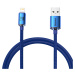 Baseus Crystal Shine odolný opletený kabel USB / Lightning 2.4A 1,2m blue