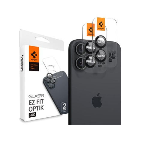 Spigen Glass tR EZ Fit Optik Pro 2 Pack iPhone 16/16 Plus Black