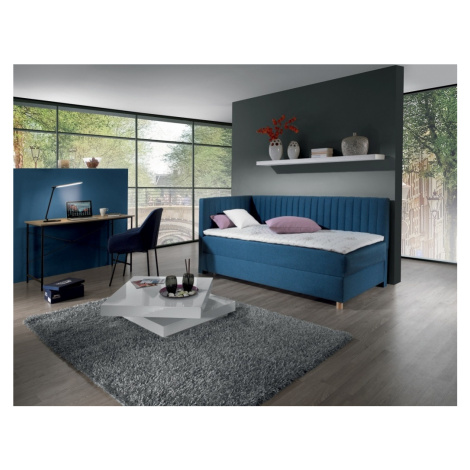 New Design Čalouněná postel NOVO s čely | levá s topperem Extra Rozměr: 80 x 200 cm