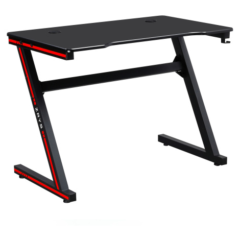 Herní stůl / počítačový stůl, černá / červená, MACKENZIE 100cm Tempo Kondela