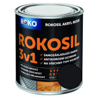 Barva samozákladující Rokosil akryl 3v1 RK 300 1999 černá mat, 0,6 l