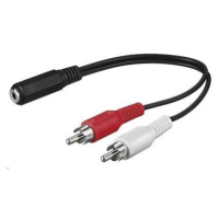 PREMIUMCORD Kabel audio 3, 5mm Jack - 2x Cinch 1, 5m (F/M, stereo)