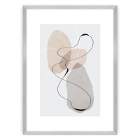Dekoria Plakát Abstract Lines I, 70 x 100 cm, Ramka: Srebrna