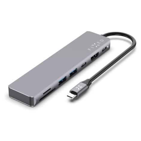 FIXED HUB Card 7v1 USB-C pro notebooky a tablety vesmírně šedý