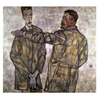 Obrazová reprodukce Double Portrait of Otto and Heinrich Benesch, 1913, Egon Schiele, 40 × 40 cm