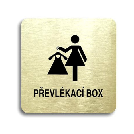 Accept Piktogram "převlékací box V" (80 × 80 mm) (zlatá tabulka - černý tisk bez rámečku)