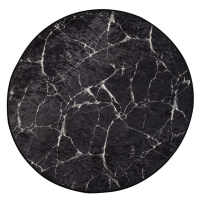 Conceptum Hypnose Kulatý koberec Black Marble 140 cm černý