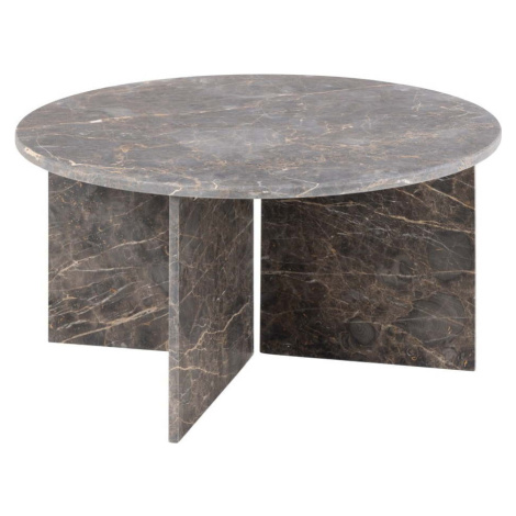 Šedý mramorový kulatý konferenční stolek ø 90 cm Vega – Actona