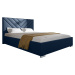 Eka Čalouněná postel MERKURY - Kronos 160x200 cm Barva látky: Tmavá modrá (09), Úložný prostor: 