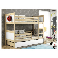 Elvisia Patrová postel DAVE s roštem | borovice/bílá 80 x 180 cm