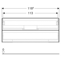 Geberit ONE - Umyvadlová skříňka 118x50x47 cm, 2 zásuvky, lávová 505.265.00.3