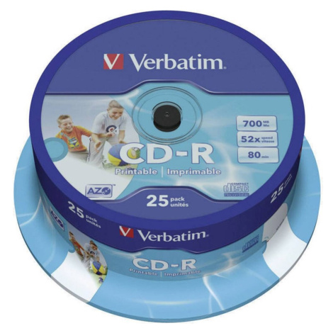 VERBATIM CD-R(25 ks)Spindle/Printable/52x/700MB/DLP