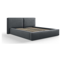 Tmavě šedá čalouněná dvoulůžková postel s úložným prostorem a roštem 160x200 cm Arendal – Cosmop