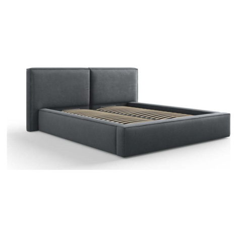 Tmavě šedá čalouněná dvoulůžková postel s úložným prostorem a roštem 160x200 cm Arendal – Cosmop Cosmopolitan design