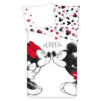 Jerry Fabrics Bavlněné povlečení 140x200 + 70x90 cm - Mickey a Minnie 