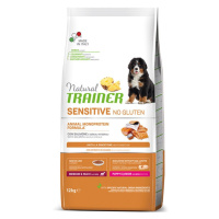 Natural Trainer No gluten puppy&junior medium/maxi losos granule 12 kg