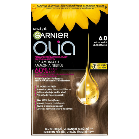 GARNIER Olia permanentní barva na vlasy 6.0 Světle hnědá, 60+60+54 ml