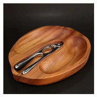 AMADEA Dřevěná miska ve tvaru ořechu s louskáčkem, masivní dřevo mahagon, 23x28x4,5 cm