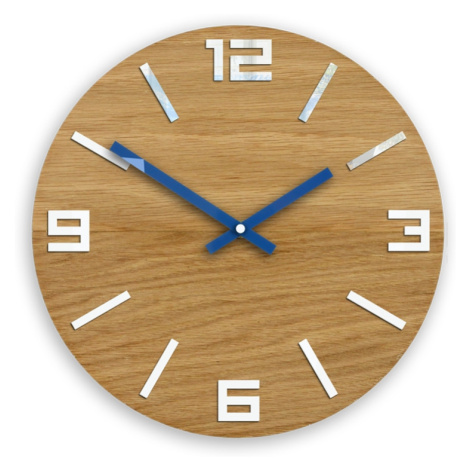 ModernClock Nástěnné hodiny Arabic Wood hnědo-modré