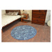 Dywany Lusczow Kulatý koberec DROPS Bubbles šedo-modrý