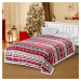 Vánoční červeno-bílá beránková deka z mikroplyše WINTER DELIGHT Rozměr: 200 x 220 cm