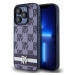 Pouzdro DKNY PU Leather Checkered Pattern and Stripe zadní kryt Apple iPhone 15 PRO Blue