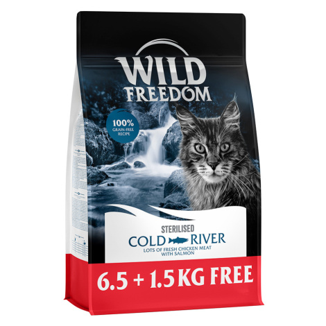 Wild Freedom granule - 6,5 kg + 1,5 kg zdarma - Adult "Cold River" Sterilised losos - bez obliov