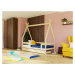 Benlemi Dětská dřevěná postel SAFE 5v1 ve tvaru teepee se zábranou a úložným šuplíkem Zvolte bar