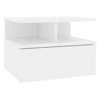 Nástěnný noční stolek bílý 40 x 31 x 27 cm dřevotříska