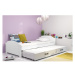 Dětská postel LILI s výsuvným lůžkem 90x200 cm - bílá Modrá