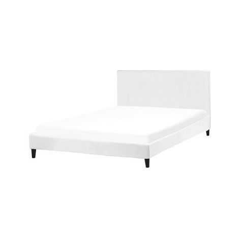 BELIANI postel FITOU 160 × 200 cm, sametová, bílá