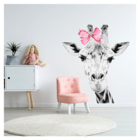 DEKORACJAN Samolepka na zeď - žirafa s mašličkou Velikost: XL