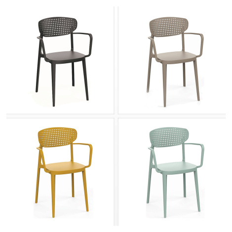 Plastová židle s područkami OSLO (různé barvy) nilská zelená