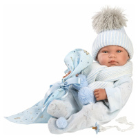 Llorens 84337 NEW BORN CHLAPEK - realistická panenka miminko s celovinylovým tělem - 43
