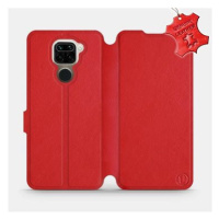 Flip pouzdro na mobil Xiaomi Redmi Note 9 - Červené - kožené - Red Leather