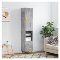 vidaXL Skříň highboard betonově šedá 34,5x34x180 cm kompozitní dřevo