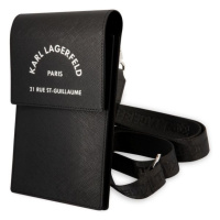Pouzdro Karl Lagerfeld Saffiano Rue Saint Guillaume Wallet Phone Bag Black